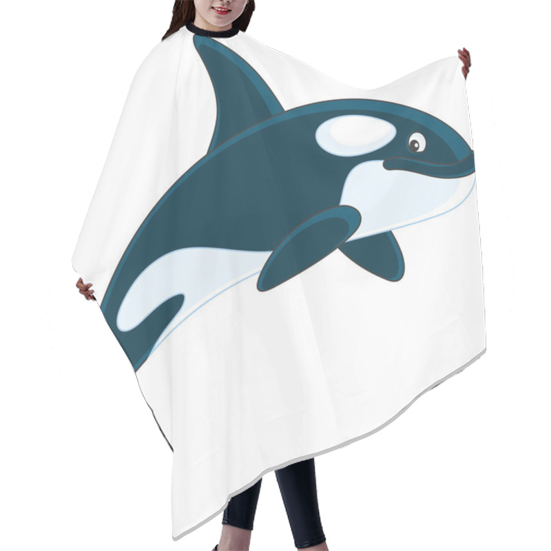 Personality  Killer Whale Swimming Hair Cutting Cape