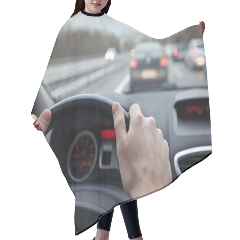 Personality  Man Driving A Car Hair Cutting Cape