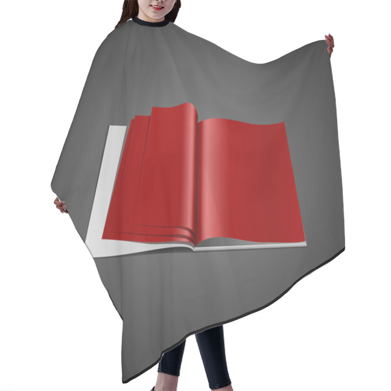 Personality  Red Opened Book,  Vector Illustration   Hair Cutting Cape