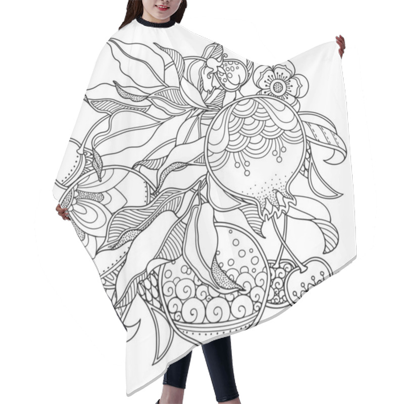 Personality  Vector Garden Composotion In Doodle Style Hair Cutting Cape