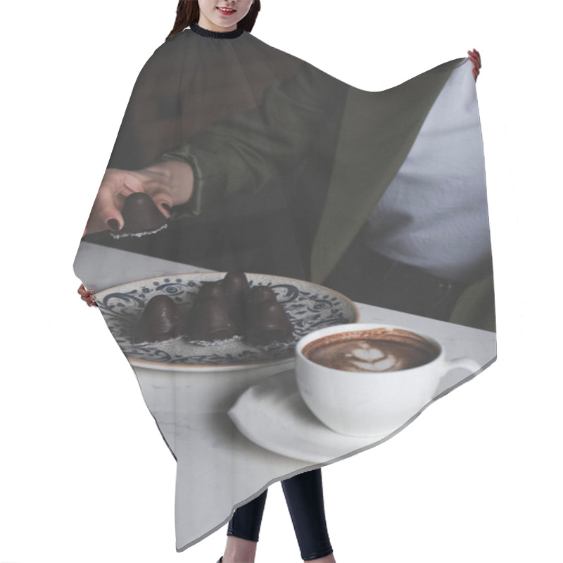 Personality  Pour-Over Coffee In A Glass Mug On A Minimalist Table Hair Cutting Cape