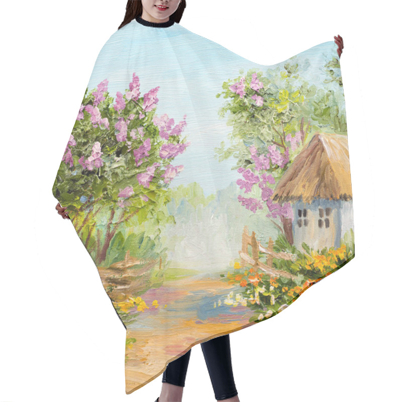 Personality  Oil Painting - House In The Forest Hair Cutting Cape