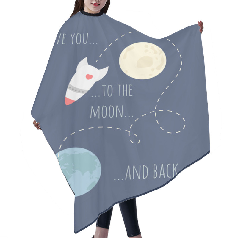 Personality  Love you to the moon and back hair cutting cape