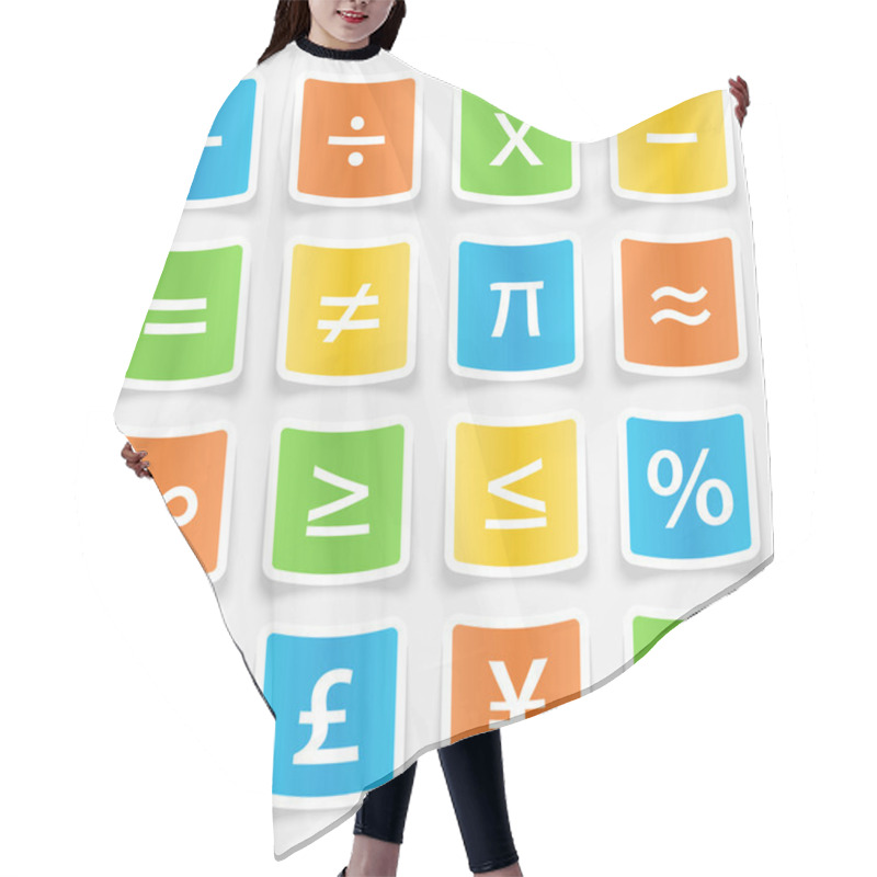 Personality  Math Symbol Stickers Hair Cutting Cape