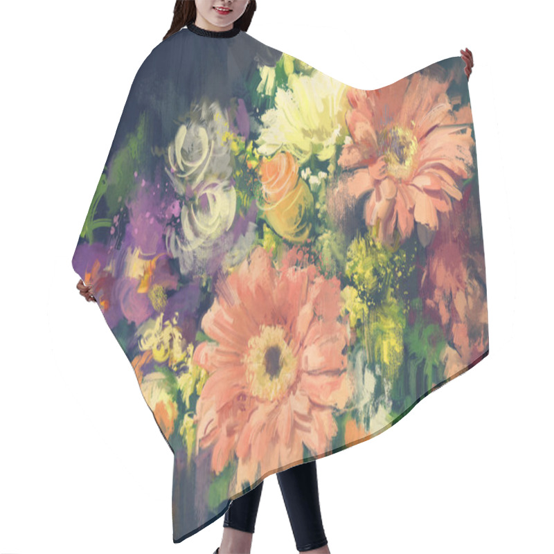 Personality  Bouquet Of Beautiful  Flowers Hair Cutting Cape