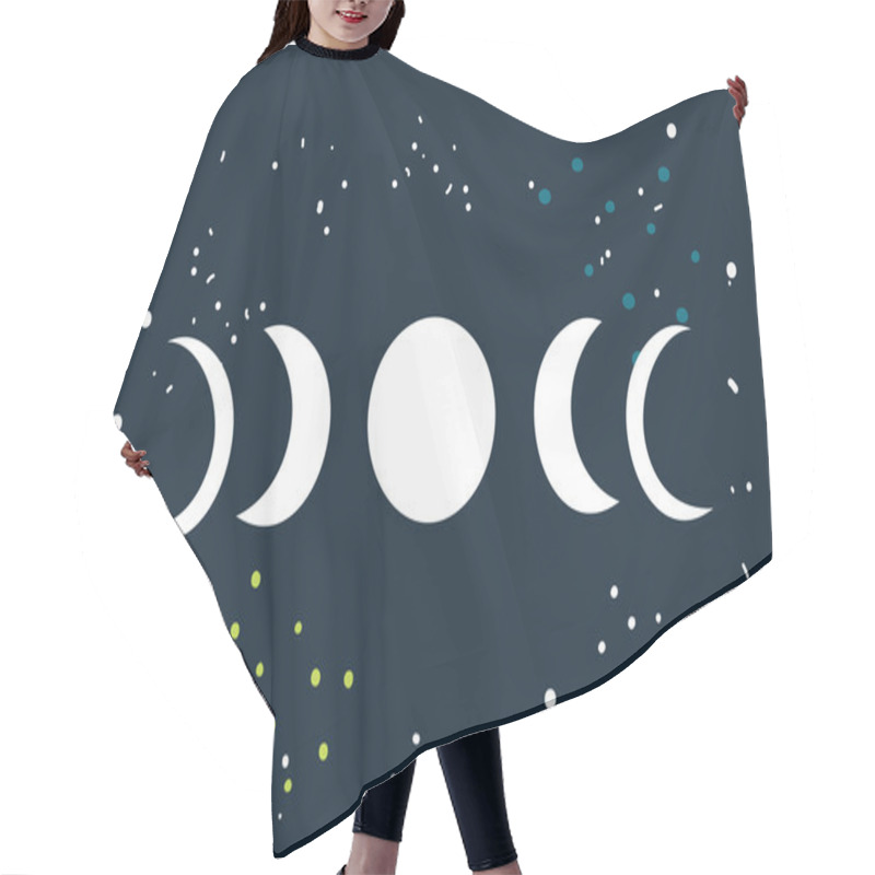 Personality  Lunar Eclipse Moon Phases Circle With Stars Space Background Hair Cutting Cape