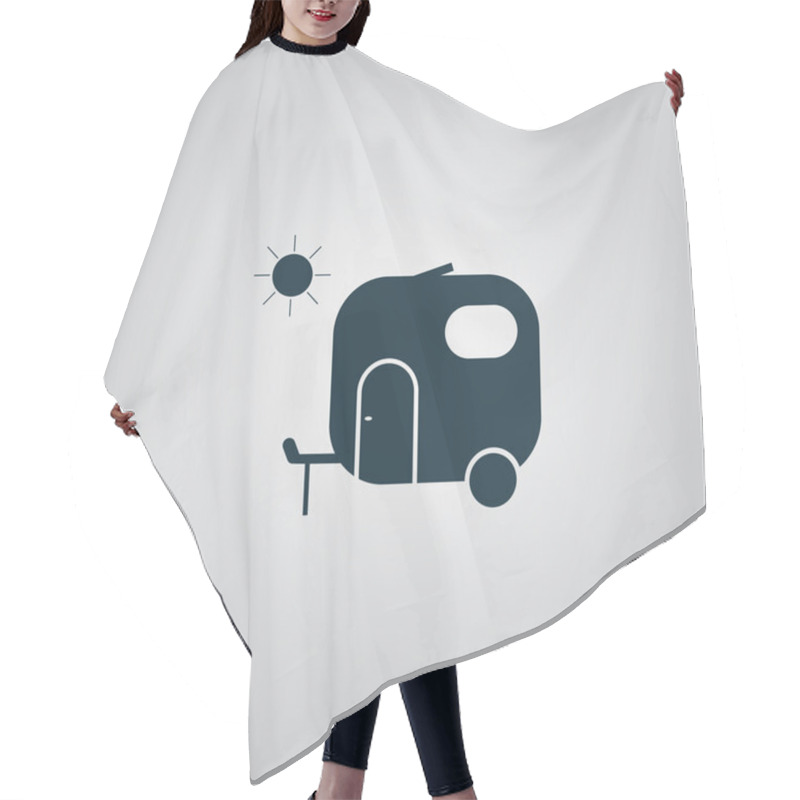 Personality  Travel Trailer Flat Icon Hair Cutting Cape