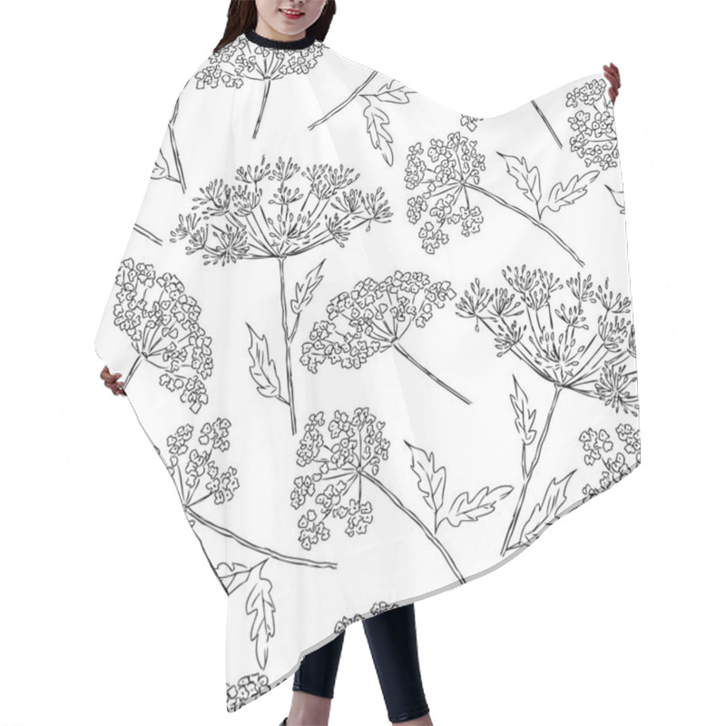 Personality  Seamless Background Of The Umbellate Flower Hair Cutting Cape