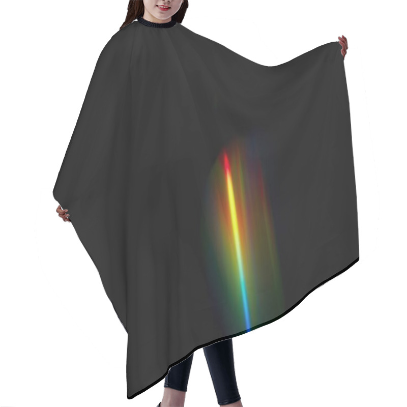 Personality  Multi-Colored Rainbow Light Flares Prism Rainbow Light Flares Overlay On Black Background Hair Cutting Cape