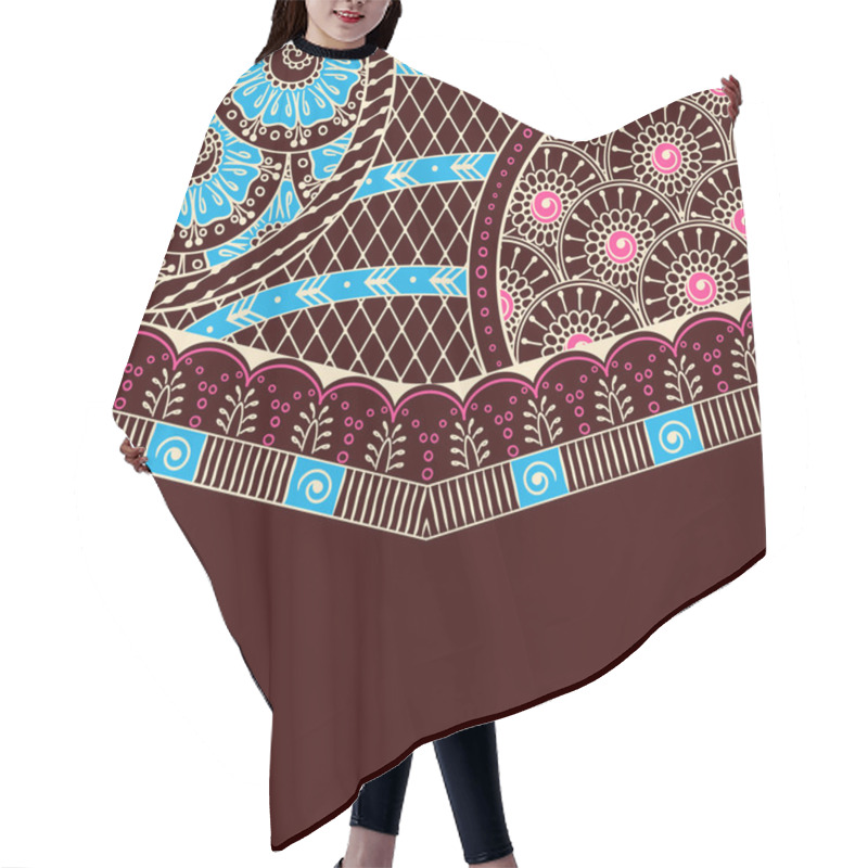 Personality  Simple Brown Background Inspired By Indian Mehndi Designs Hair Cutting Cape