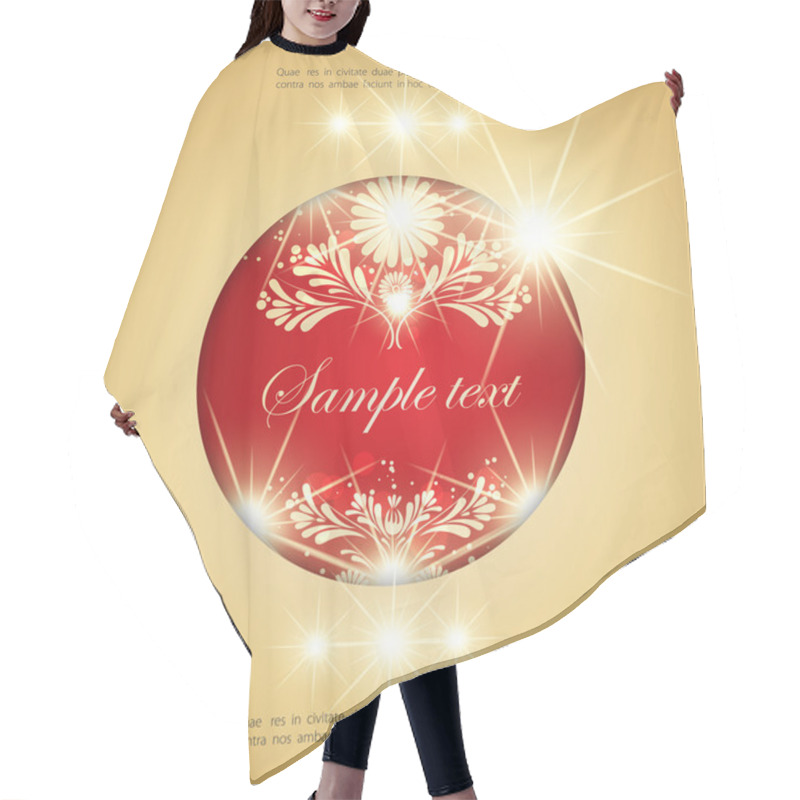 Personality  Abstract Floral Golden Background With Glowing Lights Like Stars. Hair Cutting Cape