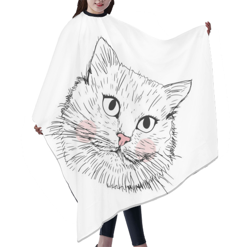 Personality  Cute Kitty Print Hair Cutting Cape