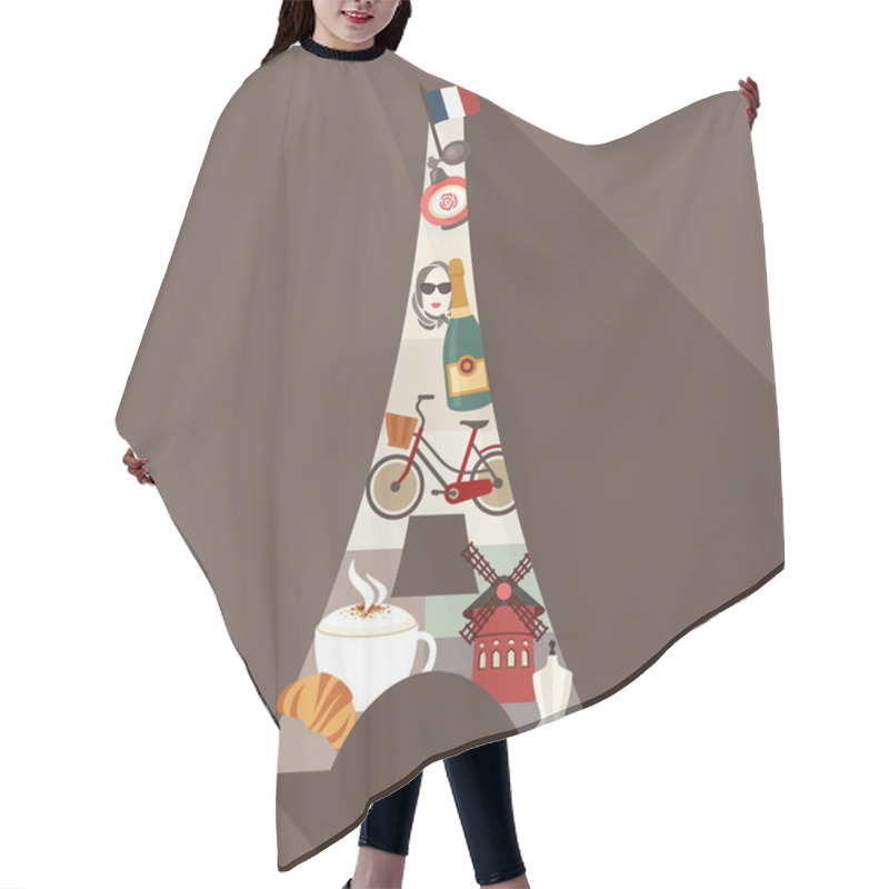 Personality  Paris Eiffel Tower Hair Cutting Cape