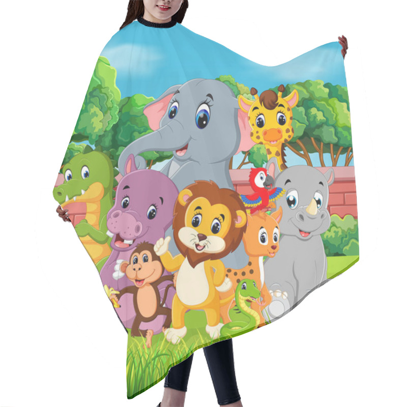 Personality  Wild Animals In The Forest Hair Cutting Cape