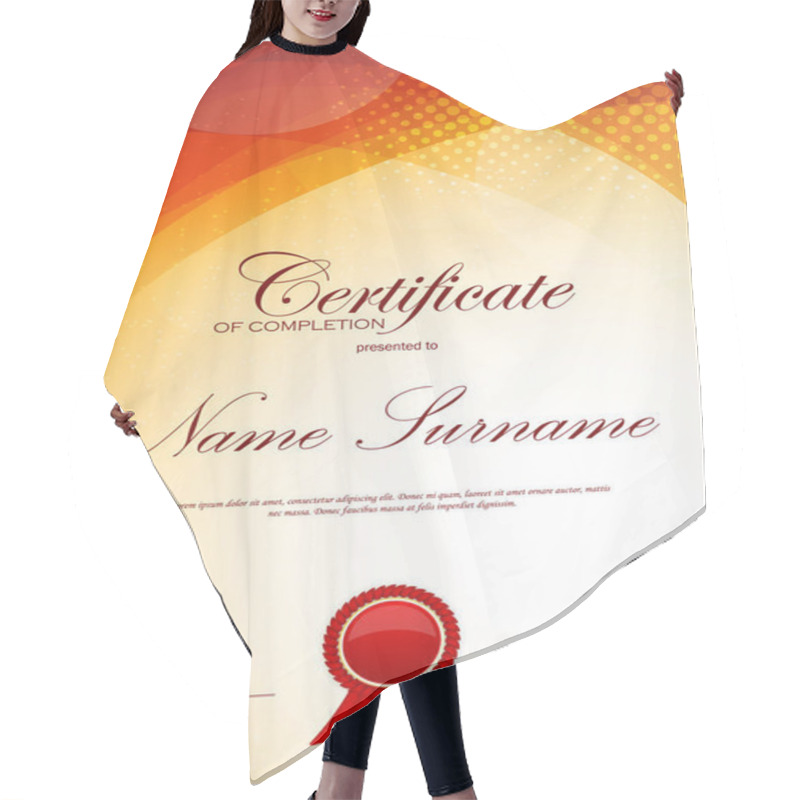 Personality  Certificate Of Completion Template Hair Cutting Cape