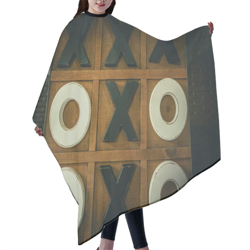 Personality  Wooden Tic Tac Toe Game Board Close Up Hair Cutting Cape