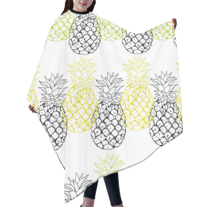 Personality  Vector Pineapple Background Hair Cutting Cape