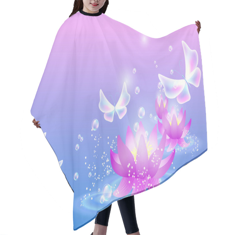 Personality  Lilies And Butterfly Hair Cutting Cape