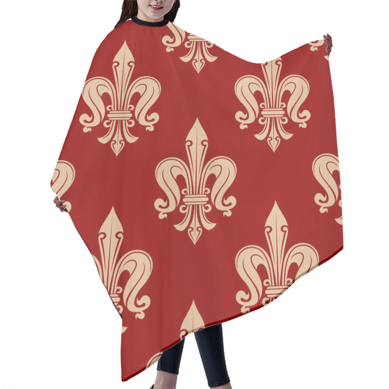 Personality  Beige And Maroon Floral Seamless Pattern Hair Cutting Cape