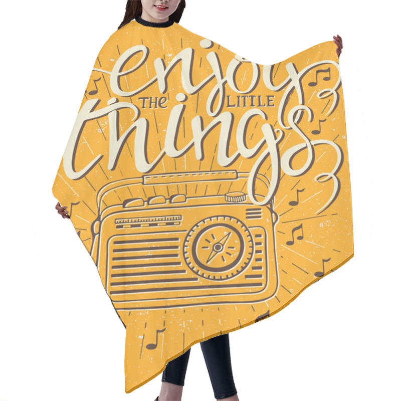 Personality  Retro Poster With Lettering Hair Cutting Cape