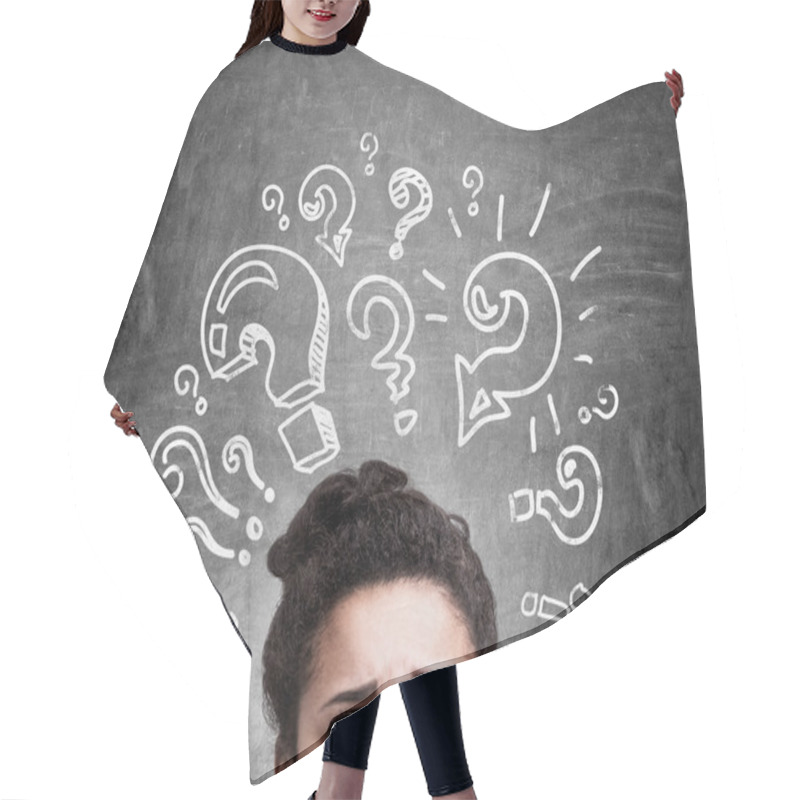 Personality  Woman Looking For Answers Hair Cutting Cape