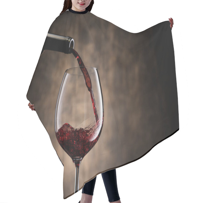 Personality  Red Wine Pouring Into Glass Hair Cutting Cape