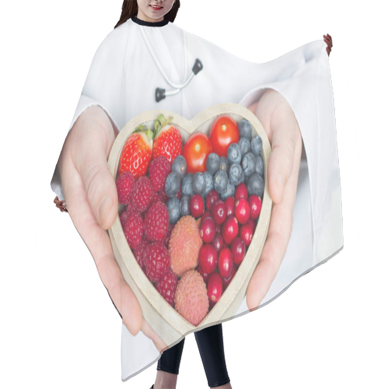 Personality   Doctor And Stethoscope With Heart Healthy Diet Food Abstract Medicine Concept Hair Cutting Cape