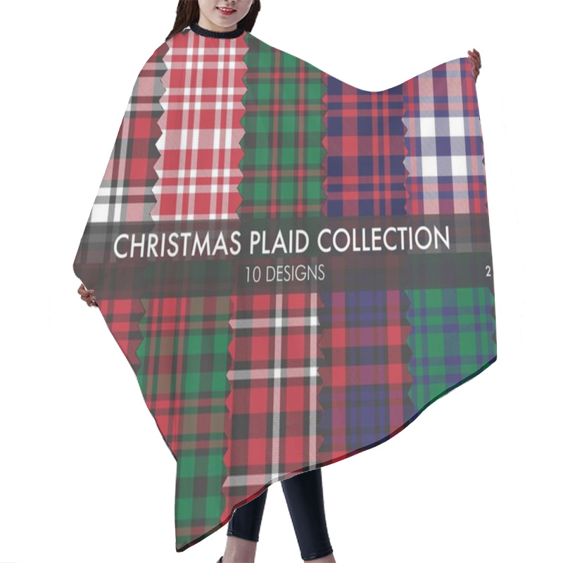 Personality  Christmas Plaid, Tartan Seamless Pattern Collection Includes 10 Designs Suitable For Fashion Textiles And Graphics Hair Cutting Cape