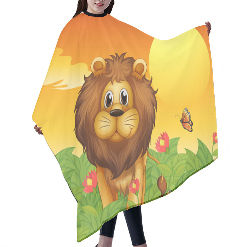 Personality  A Lion And The Butterflies Hair Cutting Cape