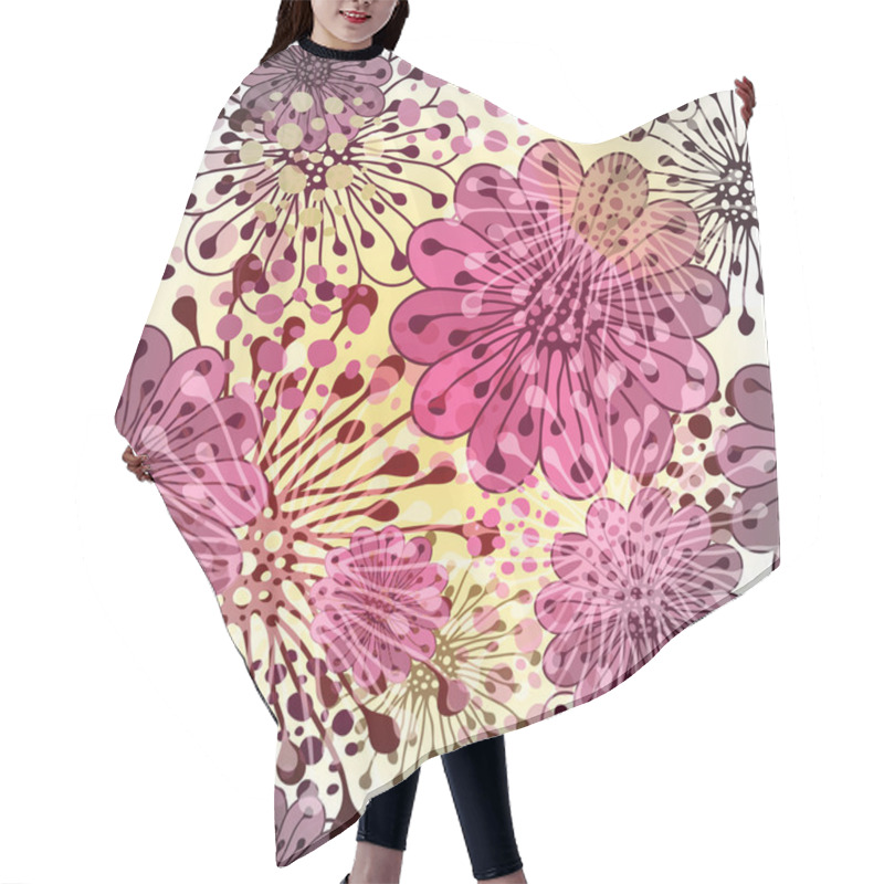 Personality  Seamless Spring Floral Pattern Hair Cutting Cape