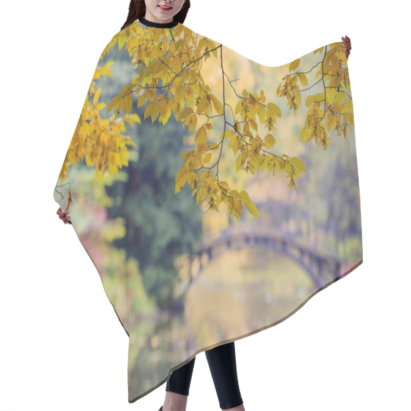 Personality  Autumn - Old Bridge In Autumn Misty Park Hair Cutting Cape