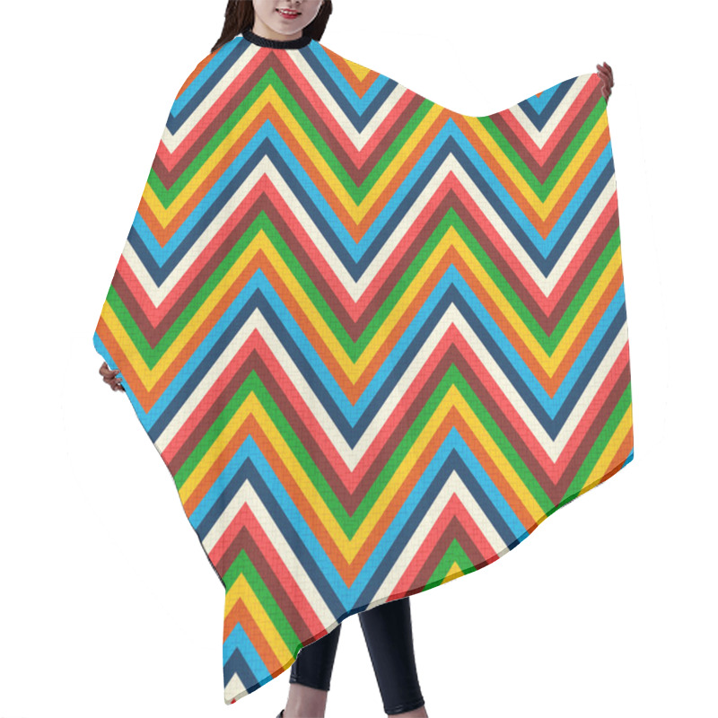 Personality  Seamless Retro Zig Zag Pattern Hair Cutting Cape