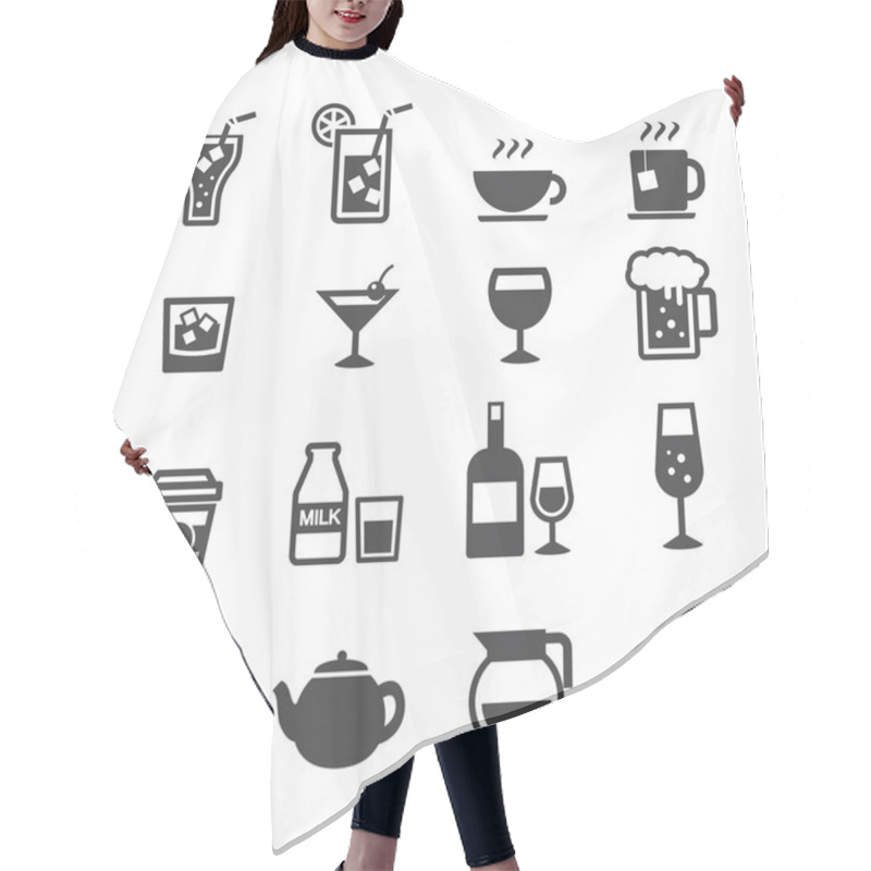 Personality  Drink Icon Set Hair Cutting Cape