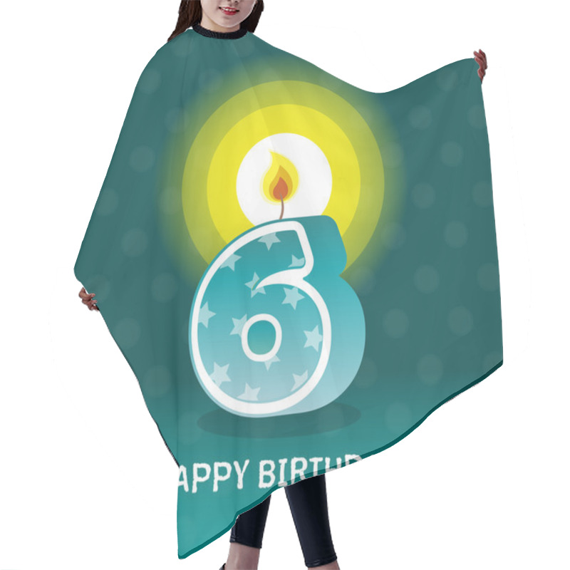 Personality  Birthday Card, Sixth Birthday With Candle Hair Cutting Cape