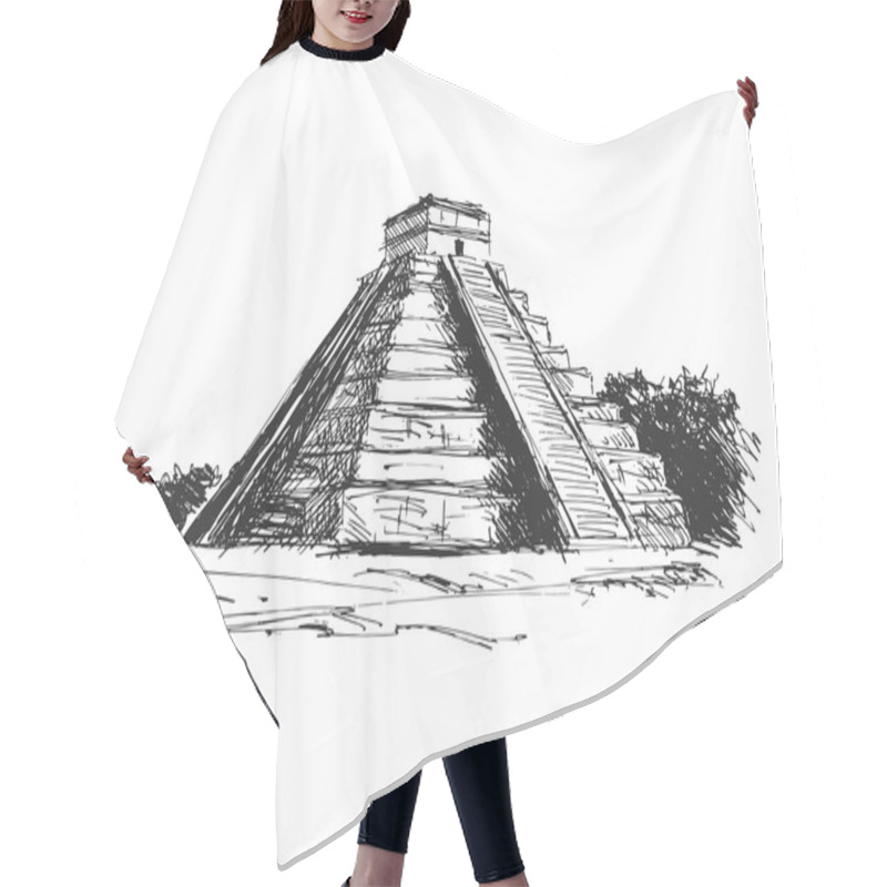 Personality  Hand Drawing Maya Pyramid Hair Cutting Cape