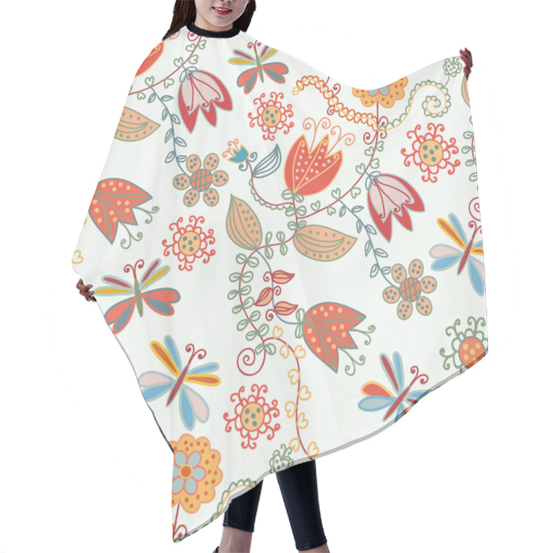 Personality  Floral Seamless Ornate Pattern Hair Cutting Cape