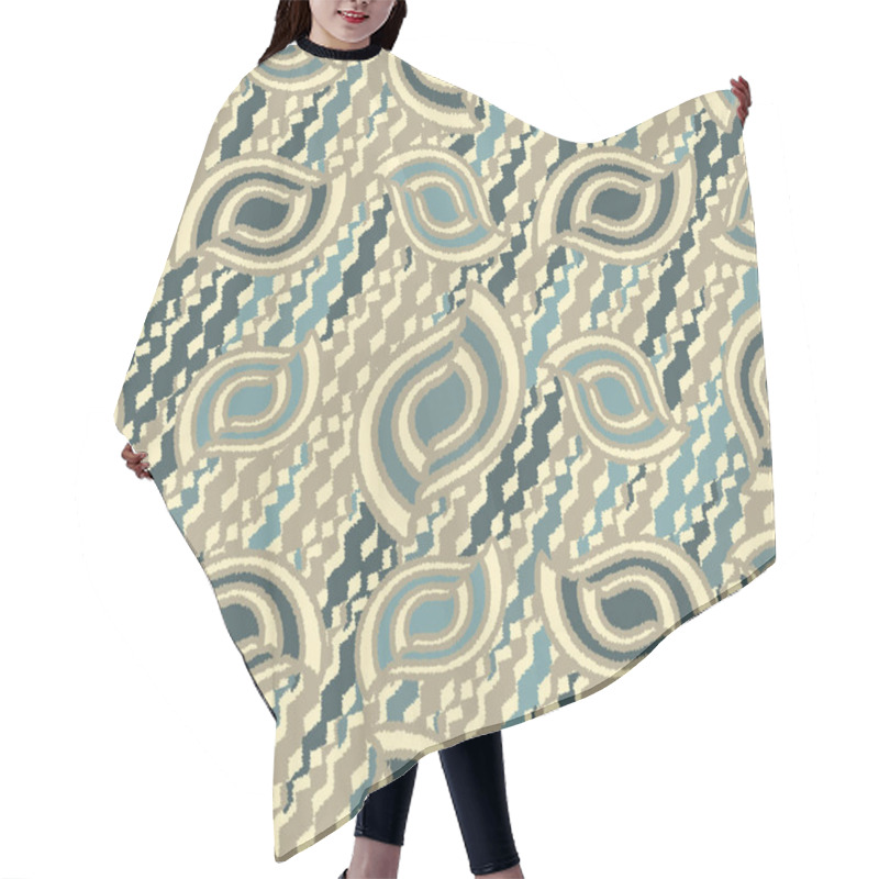 Personality  Seamless Abstract Pattern With The Image Of Geometric Shapes And Wavy Lines Hair Cutting Cape