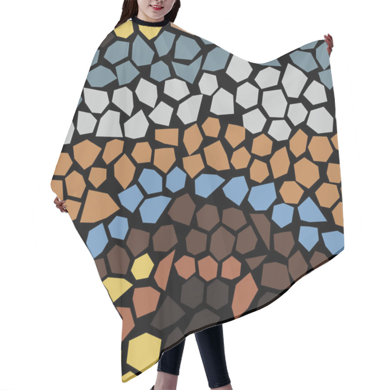 Personality  Seamless Pattern In Mosaic Style With Geometric Polygons Hair Cutting Cape