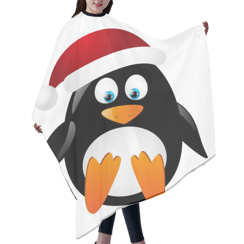 Personality  Cute Penguin Santa Hair Cutting Cape