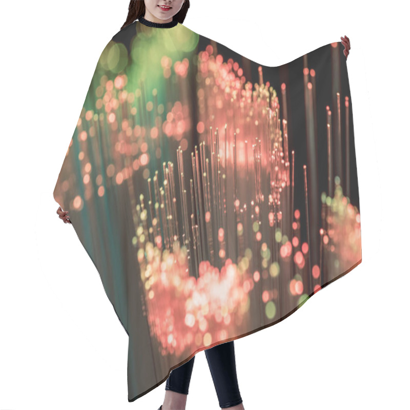 Personality  Close Up Of Shiny Pink Fiber Optics Texture Background Hair Cutting Cape