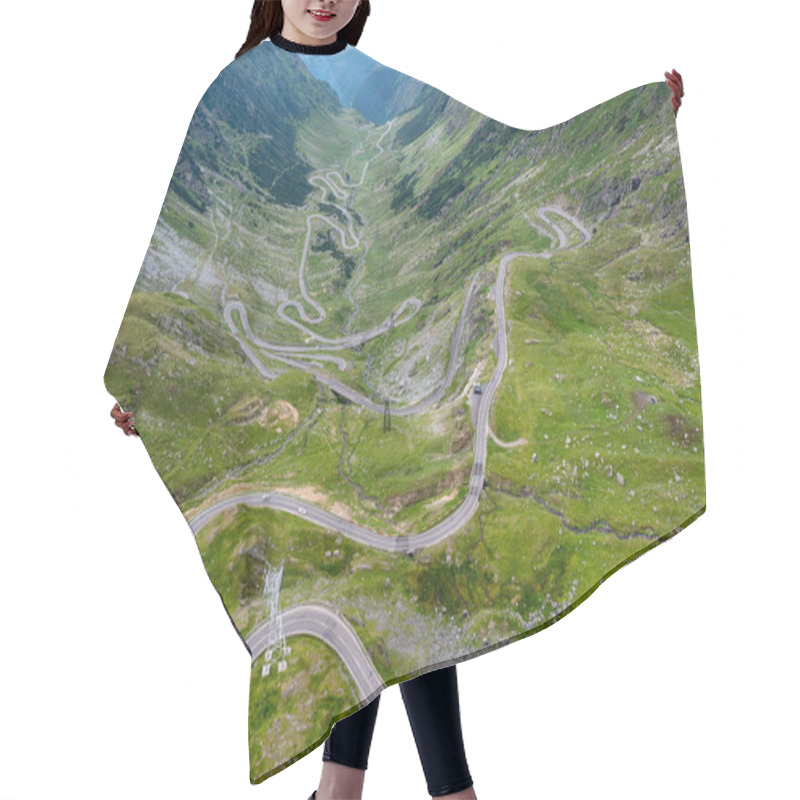 Personality  The Carpathian Mountains With The Winding Transfaragasan Road Hair Cutting Cape