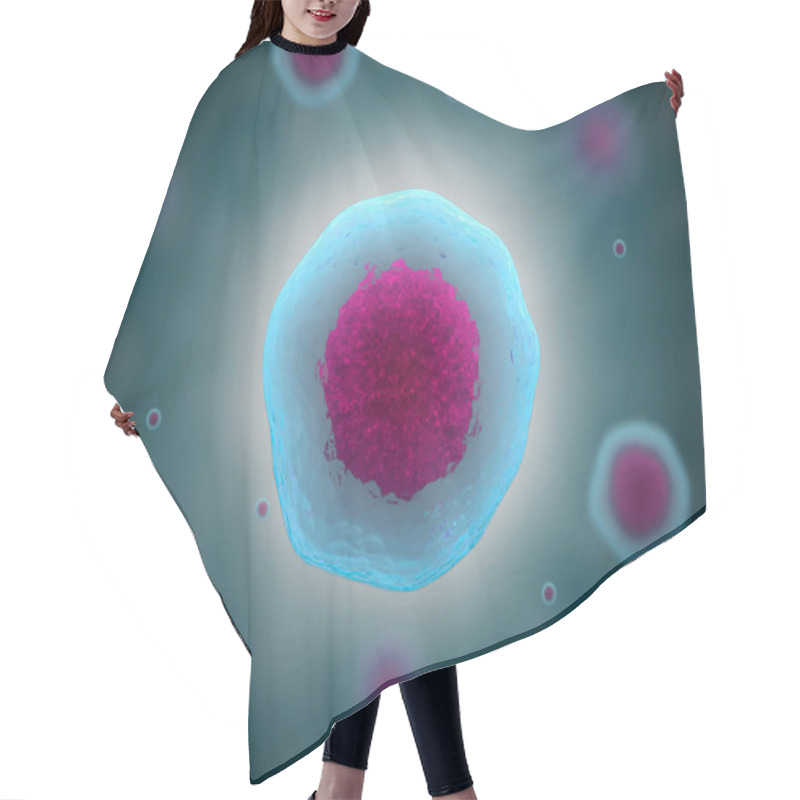 Personality  3D Illustration Of 3d Stem Cell. Nucleolus, Nucleus, Nucleus Of The Eukaryotic Cell. Human Body Cell Hair Cutting Cape