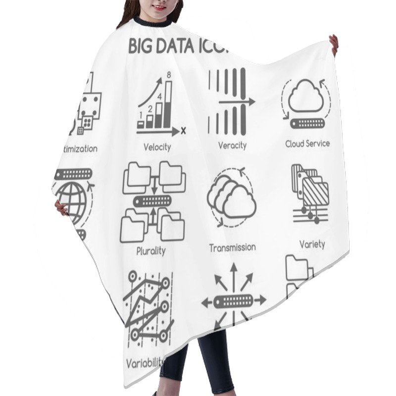 Personality  Big Data Vector Icons Hair Cutting Cape