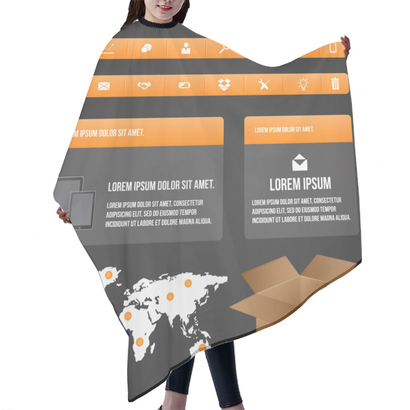 Personality  Set Elements Of Infographic Hair Cutting Cape