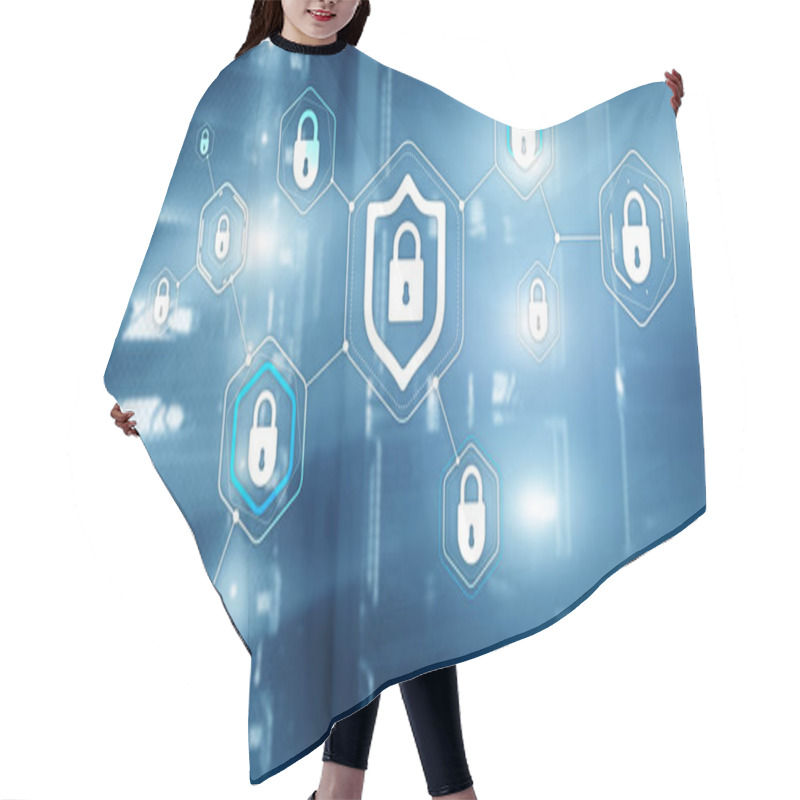 Personality  Cyber Security Data Protection Information Privacy Concept Of Blurred Server Room Background Hair Cutting Cape