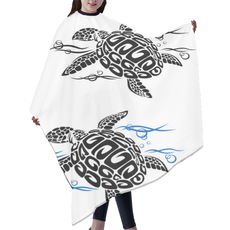 Personality  Turtle In Sea Water Hair Cutting Cape