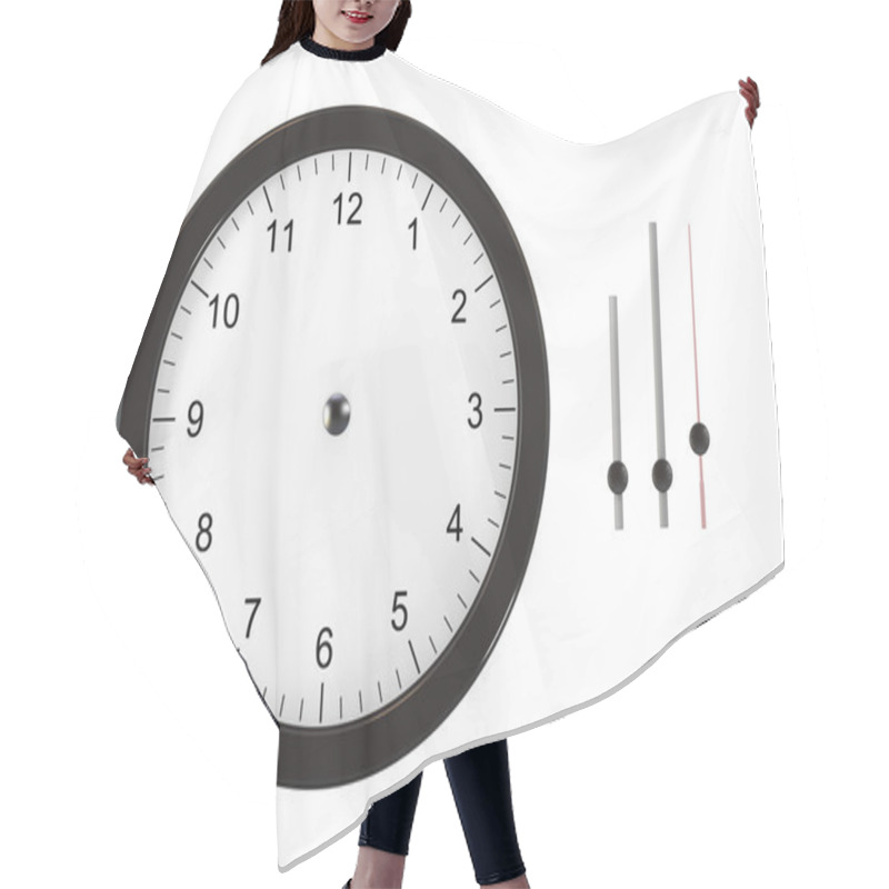 Personality  Clock With Separated Hands Hair Cutting Cape