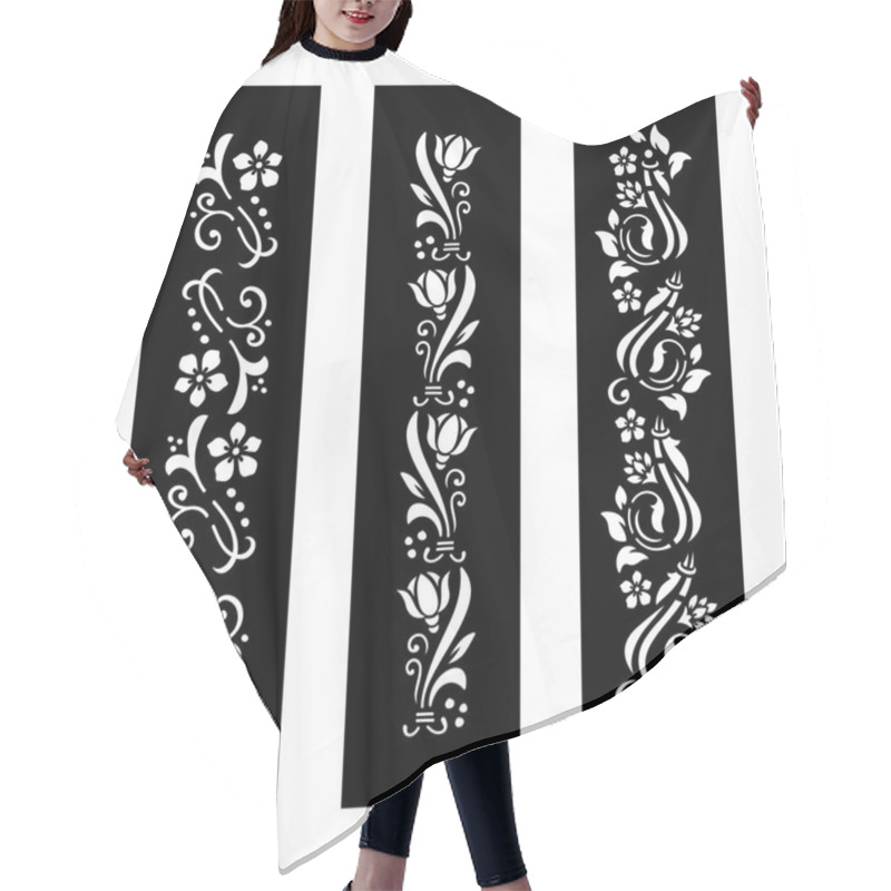 Personality  Black And White Floral Cut File With Temporary Tattoo Design Hair Cutting Cape