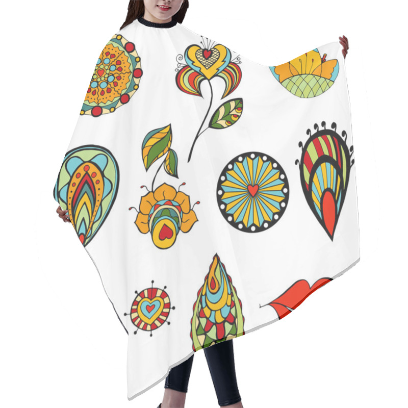 Personality  Sketchy Flowers Hair Cutting Cape