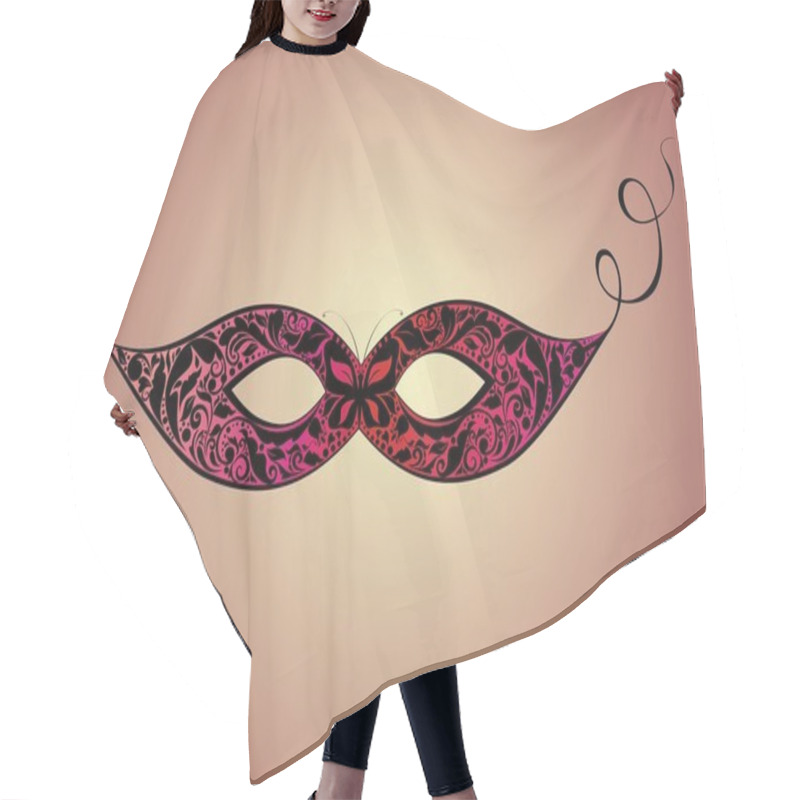 Personality  Carnival Mask With Floral Pattern Hair Cutting Cape